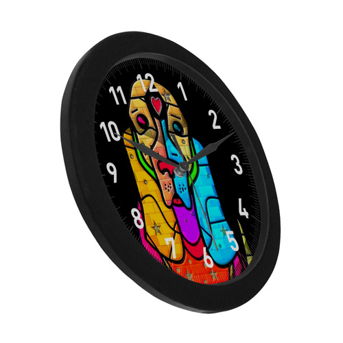 Dog by Popart Lover Circular Plastic Wall clock