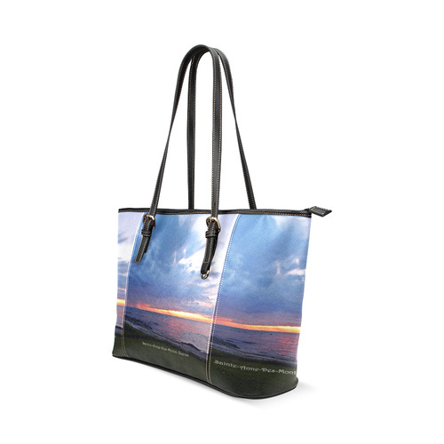Sunset RainStorm Leather Tote Bag/Small (Model 1640)