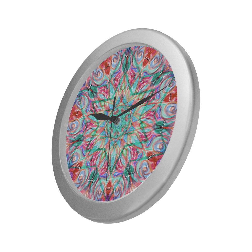 blessing 30x30 inches-6 Silver Color Wall Clock