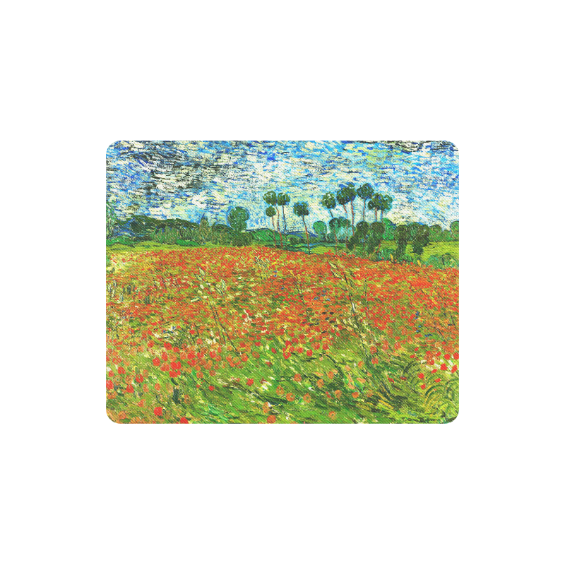 Vincent Van Gogh Field With Red Poppies Rectangle Mousepad