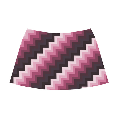 Mulberry Wine Chevron Mnemosyne Women's Crepe Skirt (Model D16)