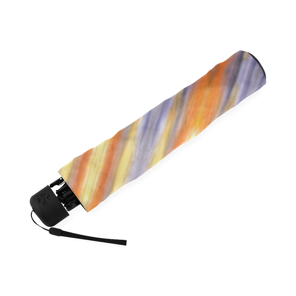 Gray Orange Stripes Pattern Foldable Umbrella (Model U01)
