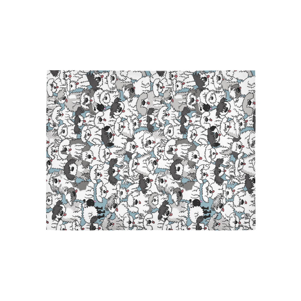 aqua sheepies Area Rug 5'3''x4'