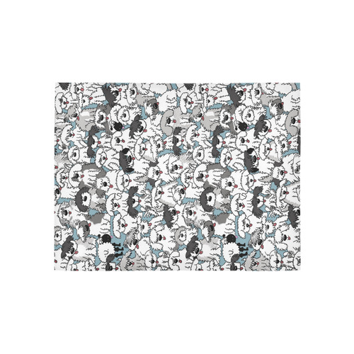 aqua sheepies Area Rug 5'3''x4'