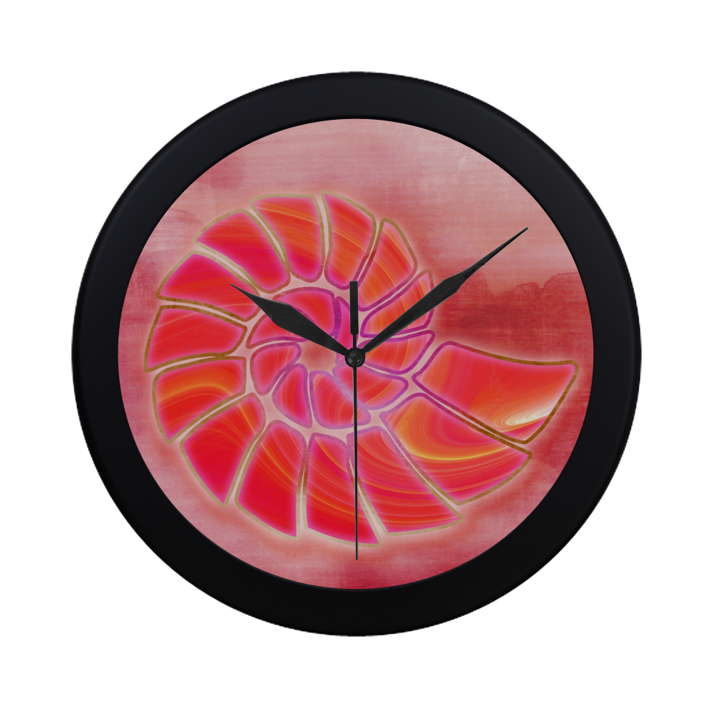 pink wash nautilus Circular Plastic Wall clock