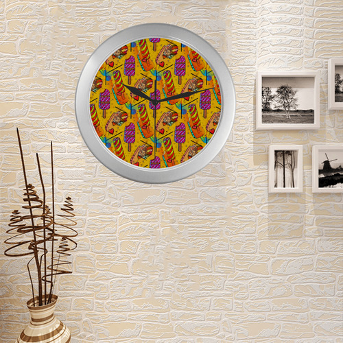 Ice Ice Summer by Popart Lover Silver Color Wall Clock