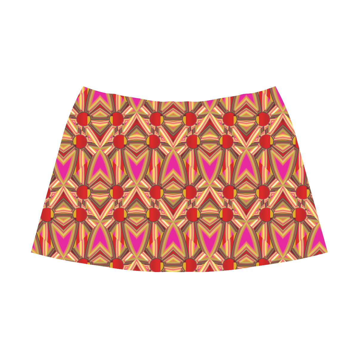 Pink Gold Pattern AsriTara Mnemosyne Women's Crepe Skirt (Model D16)