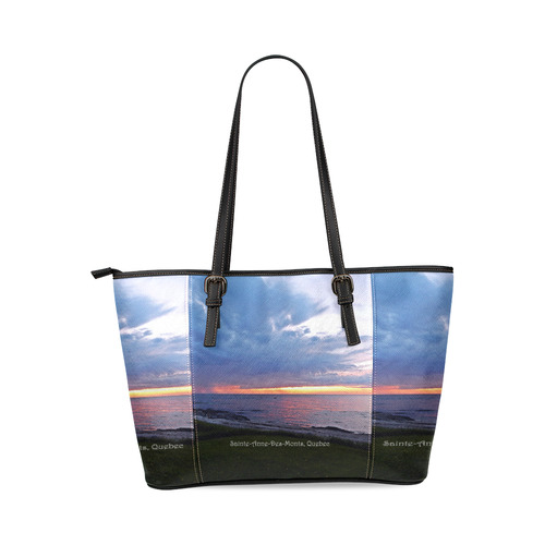 Sunset RainStorm Leather Tote Bag/Small (Model 1640)
