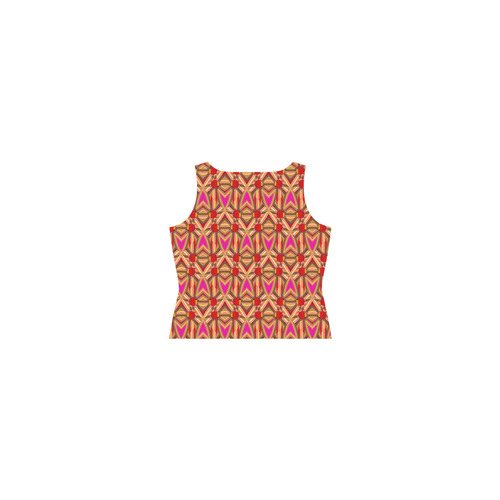 Pink Gold Pattern AsriTara Sleeveless Splicing Shift Dress(Model D17)