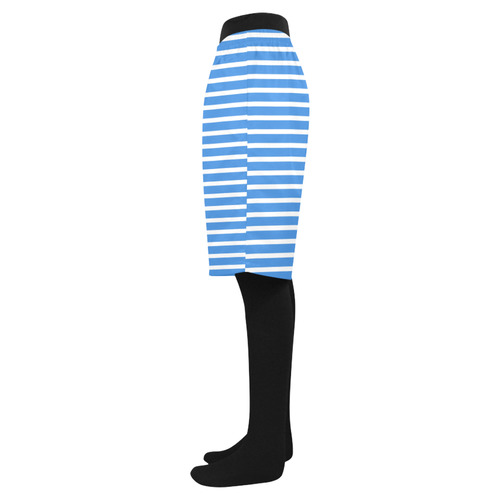 Narrow White Flat Stripes Pattern Men's Swim Trunk (Model L21)