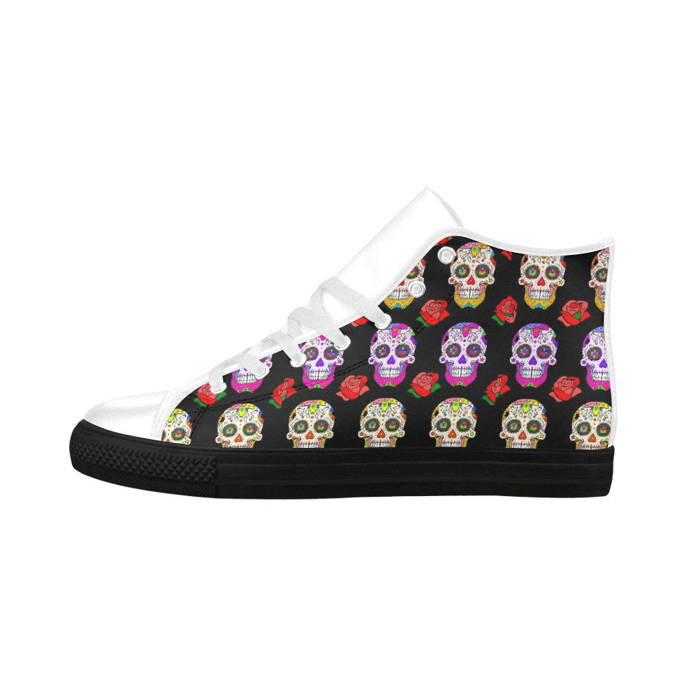 Skulls by Popart Lover Aquila High Top Microfiber Leather Men's Shoes/Large Size (Model 032)