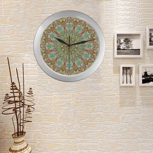 gog umagog mandala 3 Silver Color Wall Clock