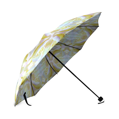 White Yellow  Pattern Foldable Umbrella (Model U01)