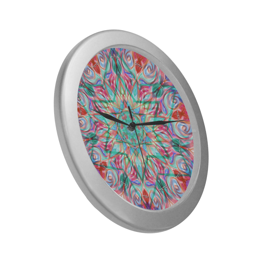 blessing 30x30 inches-6 Silver Color Wall Clock