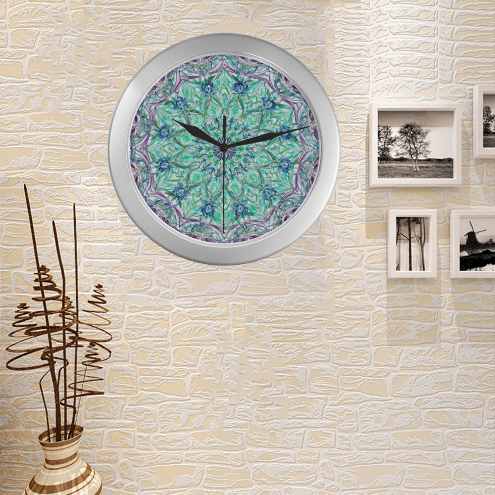reshet 16 Silver Color Wall Clock