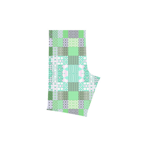 Shapes Pattern Mix - Green Cyan Men's Swim Trunk (Model L21)