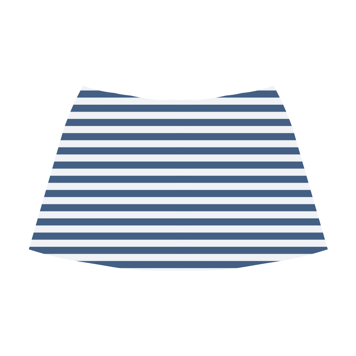 Blue and White Nautical Stripes Mnemosyne Women's Crepe Skirt (Model D16)
