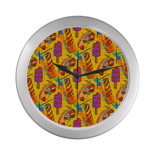 Ice Ice Summer by Popart Lover Silver Color Wall Clock