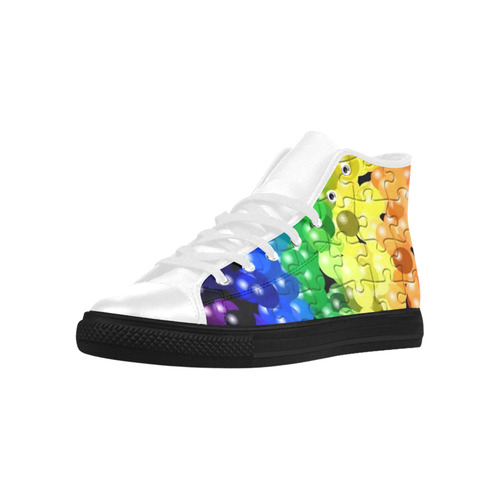 pride bubble by Popart lover Aquila High Top Microfiber Leather Men's Shoes/Large Size (Model 032)
