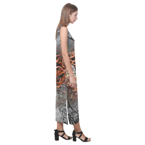 Sea weed Gothic by Martina Webster Phaedra Sleeveless Open Fork Long Dress (Model D08)