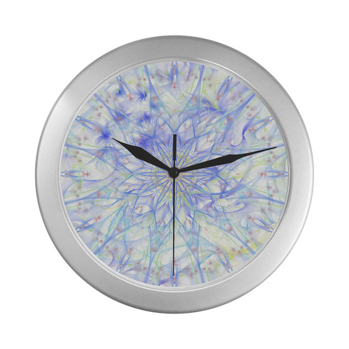 orchids 4 Silver Color Wall Clock