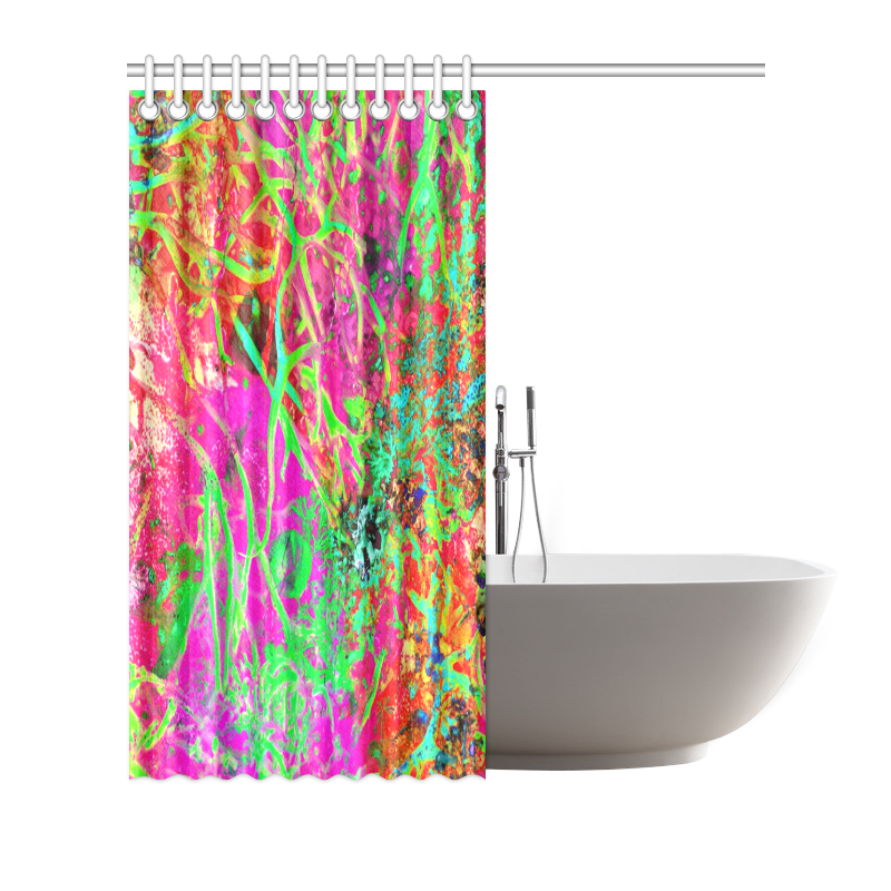 Sea weed in Neon by Martina Webster Shower Curtain 72"x72"