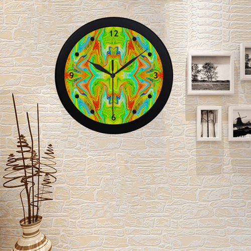 Multicolor Abtract Figure Circular Plastic Wall clock