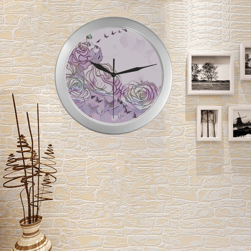 64 Silver Color Wall Clock