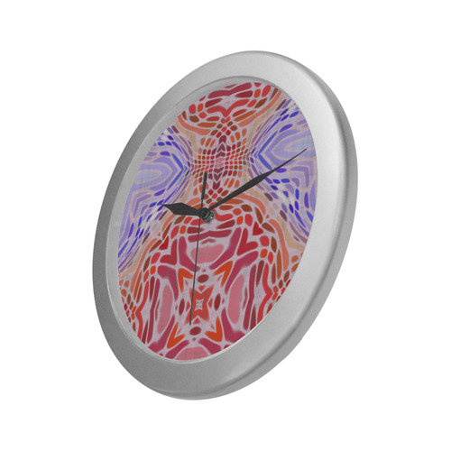 colorful abstract Silver Color Wall Clock