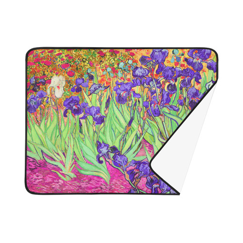 Van Gogh Purple Irises at St. Remy Beach Mat 78"x 60"