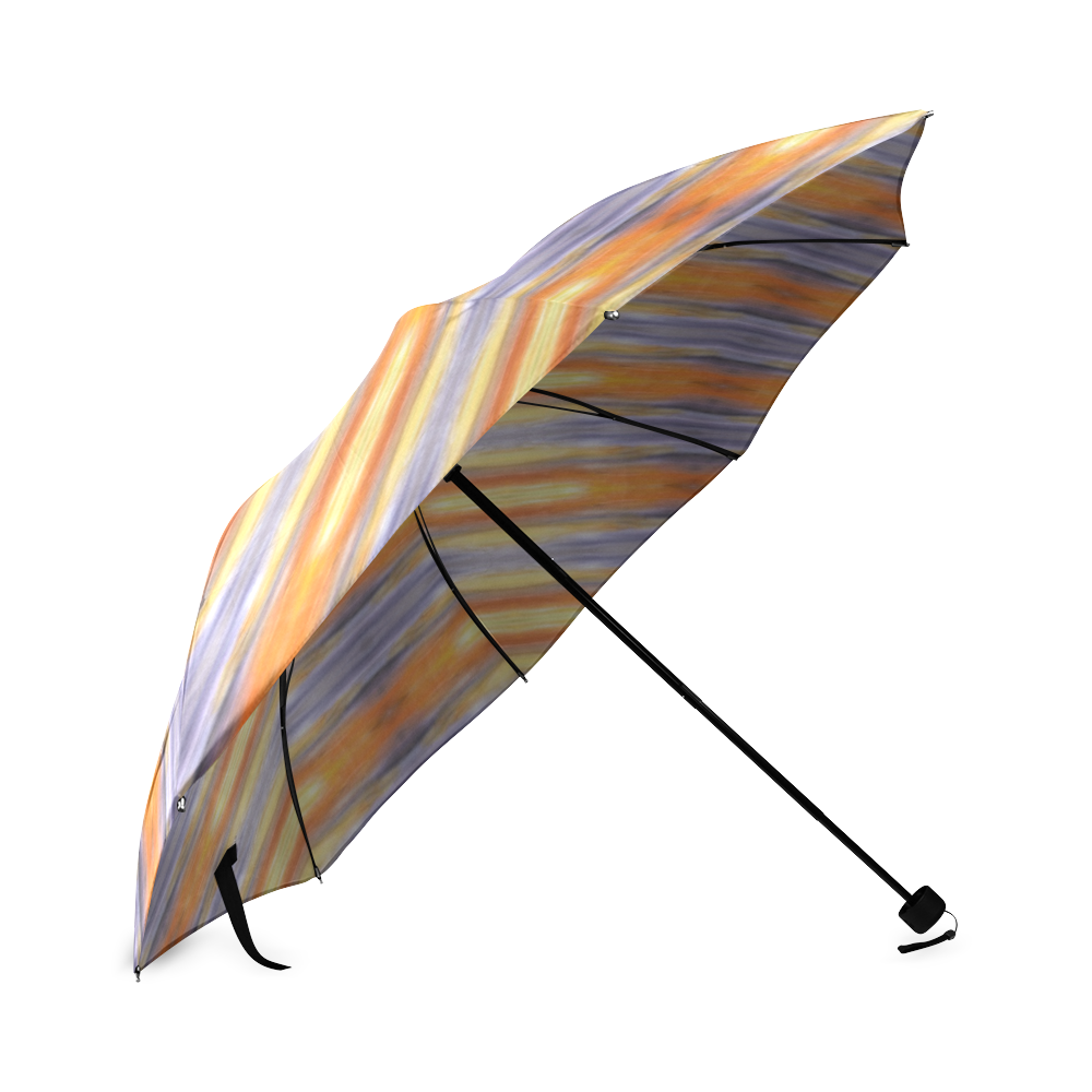 Gray Orange Stripes Pattern Foldable Umbrella (Model U01)