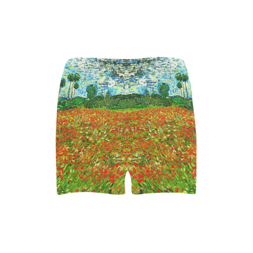 Vincent Van Gogh Field With Red Poppies Briseis Skinny Shorts (Model L04)