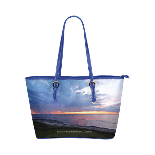 Sunset RainStorm Leather Tote Bag/Small (Model 1651)