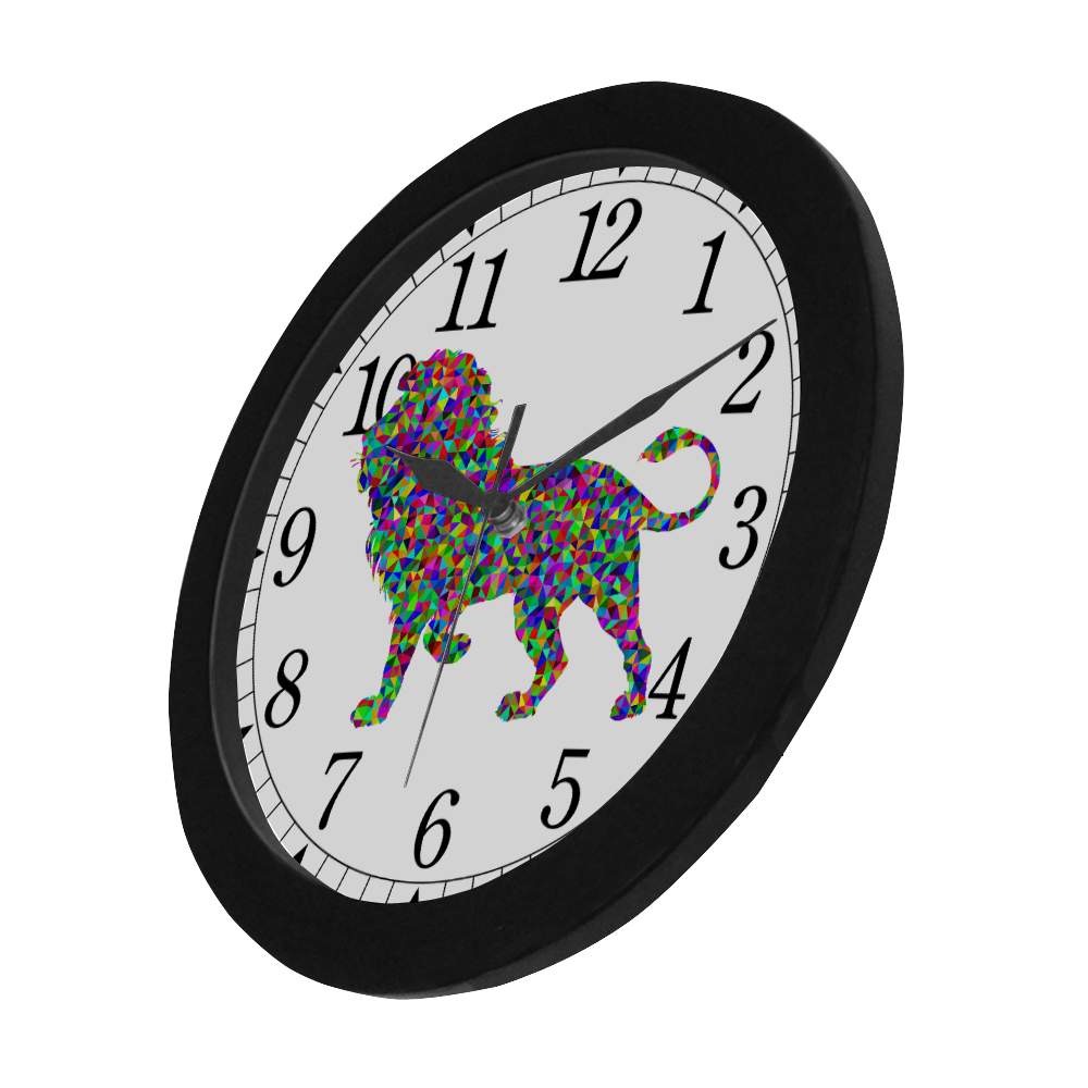 Abstract Triangle Lion Circular Plastic Wall clock