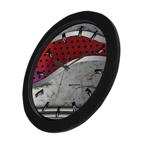 3D metal texture Circular Plastic Wall clock