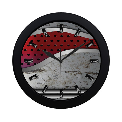 3D metal texture Circular Plastic Wall clock