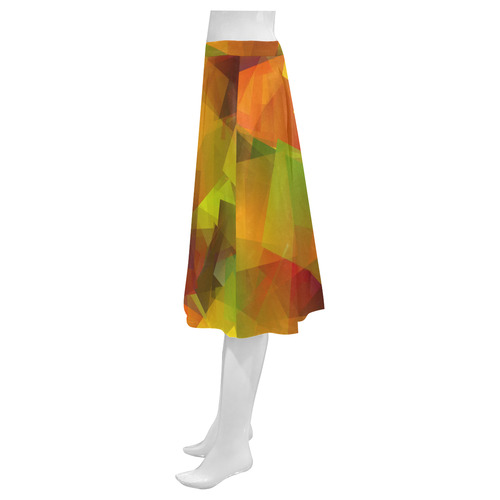 Indian Summer Cubes Mnemosyne Women's Crepe Skirt (Model D16)