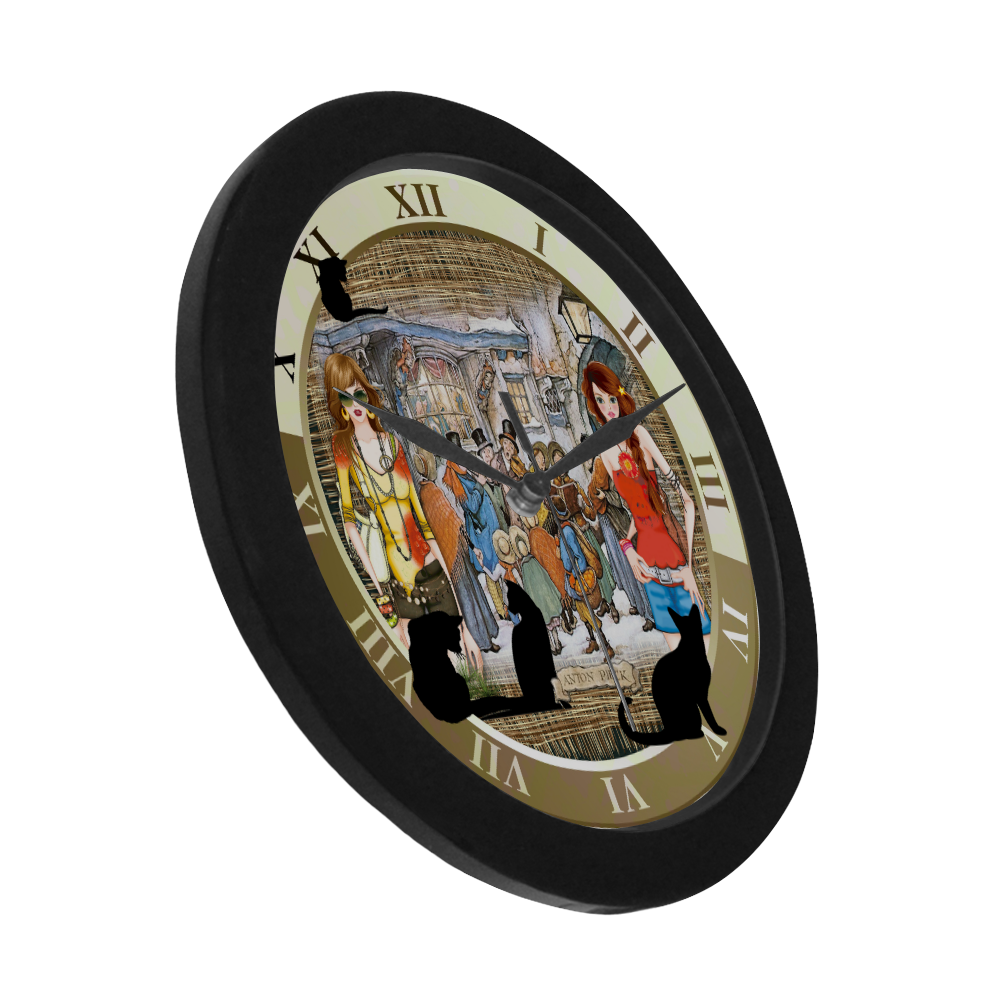 carol singers Circular Plastic Wall clock