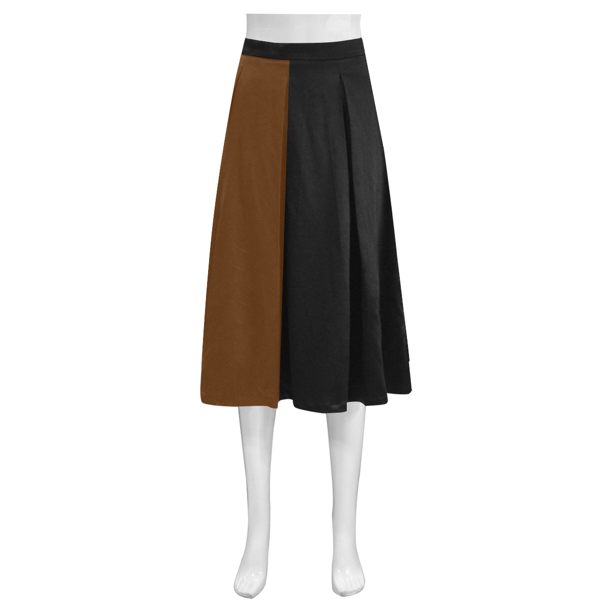 Only two Colors: Dark Brown - Black Mnemosyne Women's Crepe Skirt (Model D16)