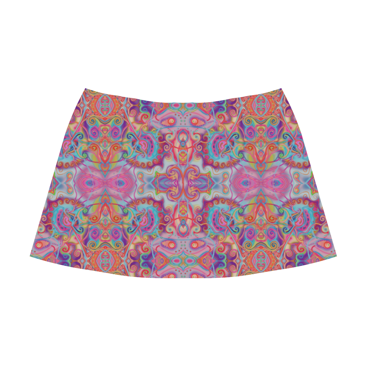 volutes 2 Mnemosyne Women's Crepe Skirt (Model D16)