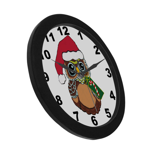 Christmas Owl Circular Plastic Wall clock