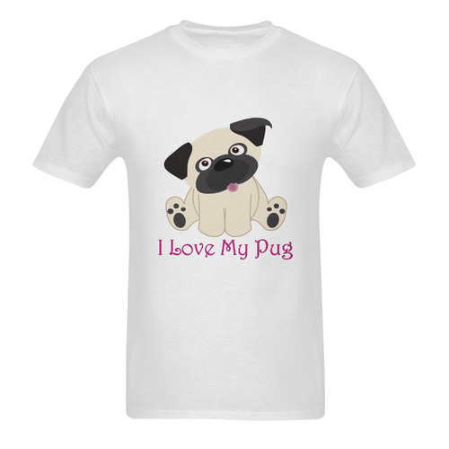 I Love My Pug Men's T-Shirt in USA Size (Two Sides Printing) | ID: D920094