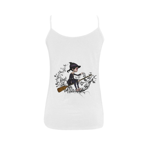 Cute witch on the broom Women's Spaghetti Top (USA Size) (Model T34)