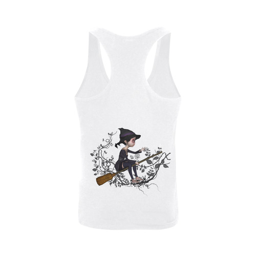 Cute witch on the broom Plus-size Men's I-shaped Tank Top (Model T32)