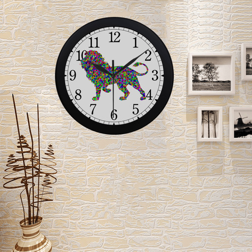 Abstract Triangle Lion Circular Plastic Wall clock