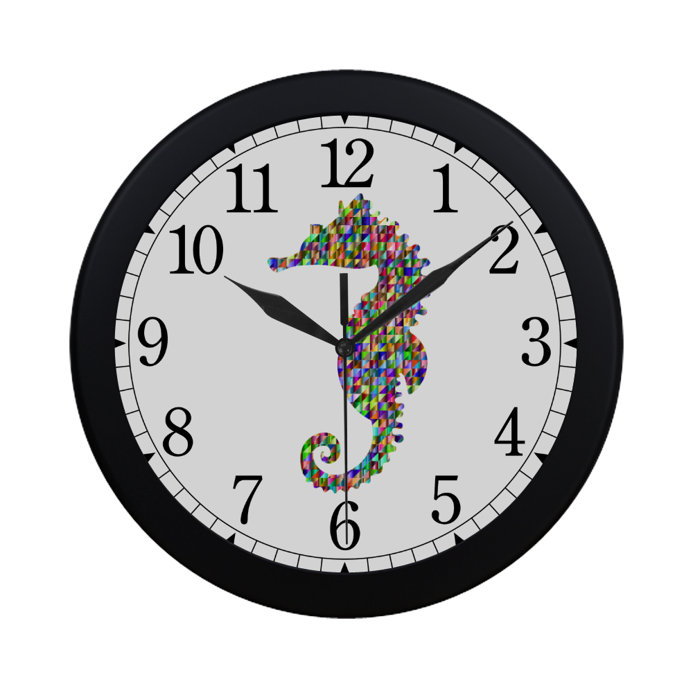 Abstract Triangle Seahorse Circular Plastic Wall clock