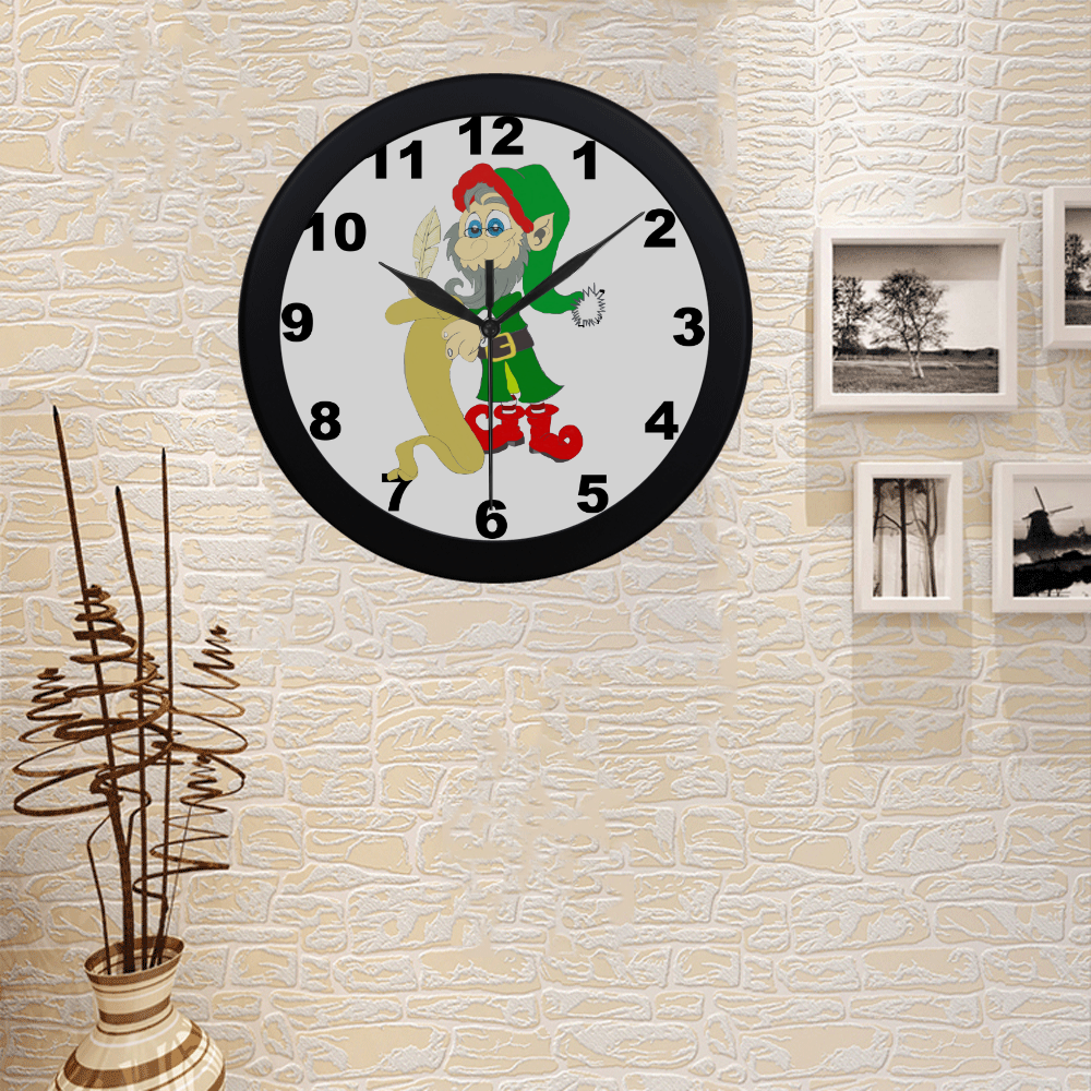 Christmas Elf Circular Plastic Wall clock