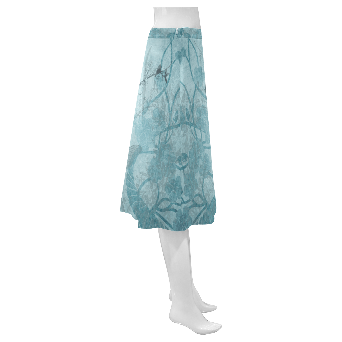 Cute fairy with little dragon Mnemosyne Women's Crepe Skirt (Model D16)