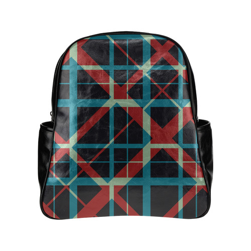 Plaid I Cool School Multi-Pockets Backpack (Model 1636)