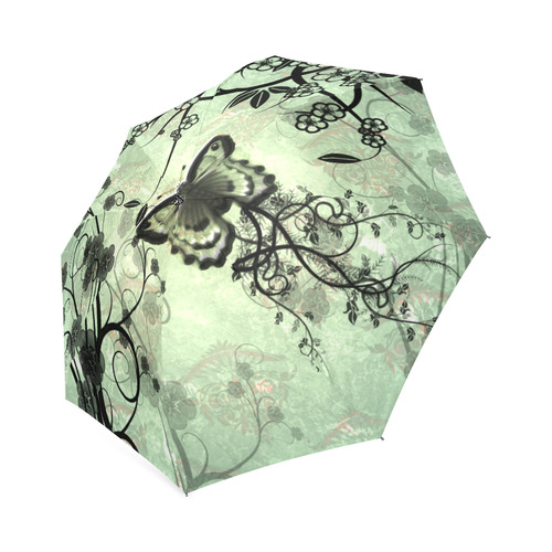 Butterflies and fantasy wood Foldable Umbrella (Model U01)